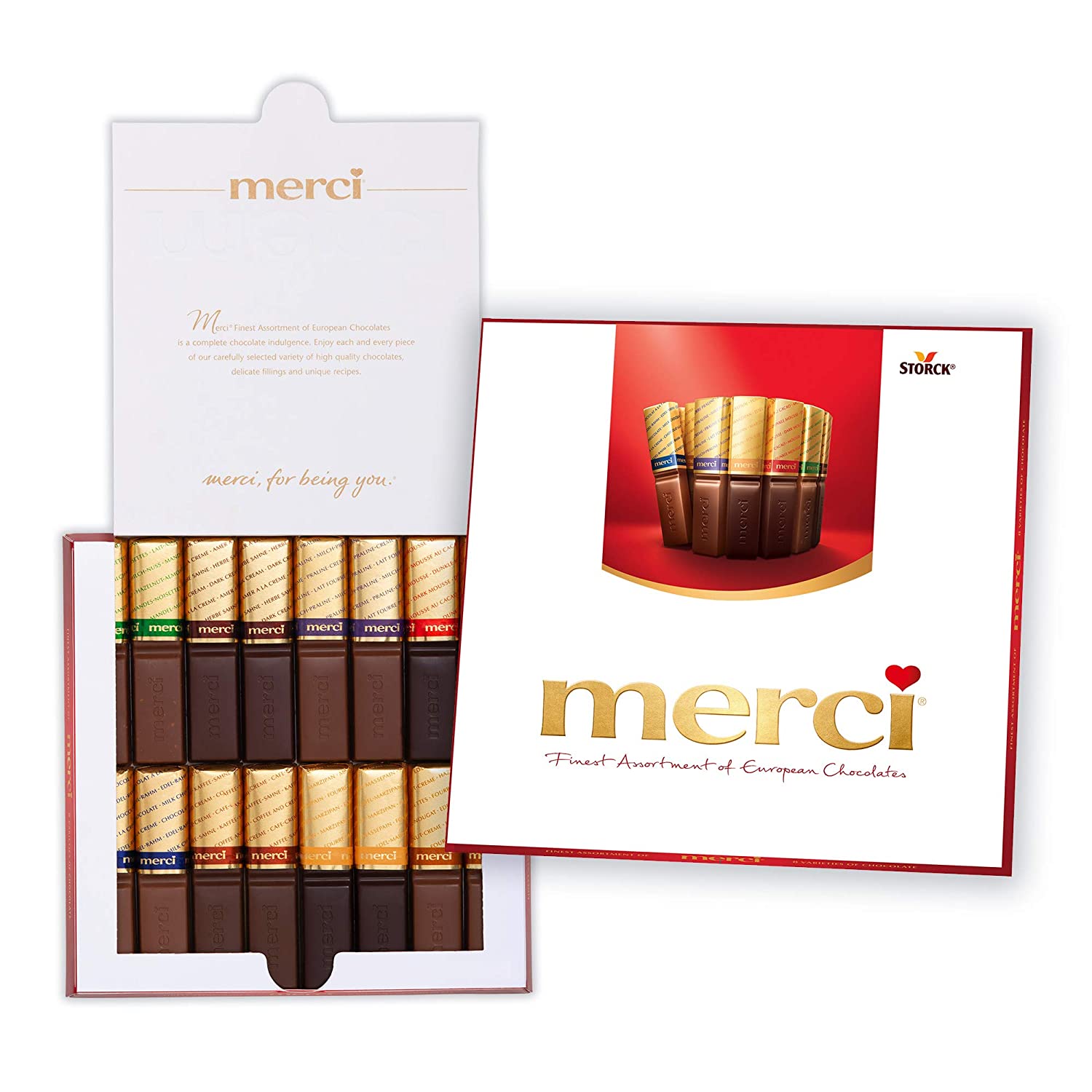 MERCI Finest Assortment of Eight European Chocolates, 7 Ounce Box